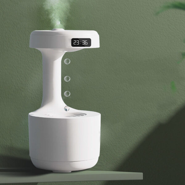 Bedroom Anti-Gravity Humidifier With Clock Water Drop Backflow Aroma Diffuser Large Capacity Office Bedroom Mute Heavy Fog Household Sprayer - Image 3