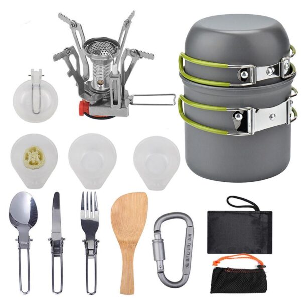 Camping Cookware Kit Outdoor Cooking Set Aluminum Equipment Outdoor Pot Travel Tableware Kitchen Hiking Picnic BBQ - Image 6